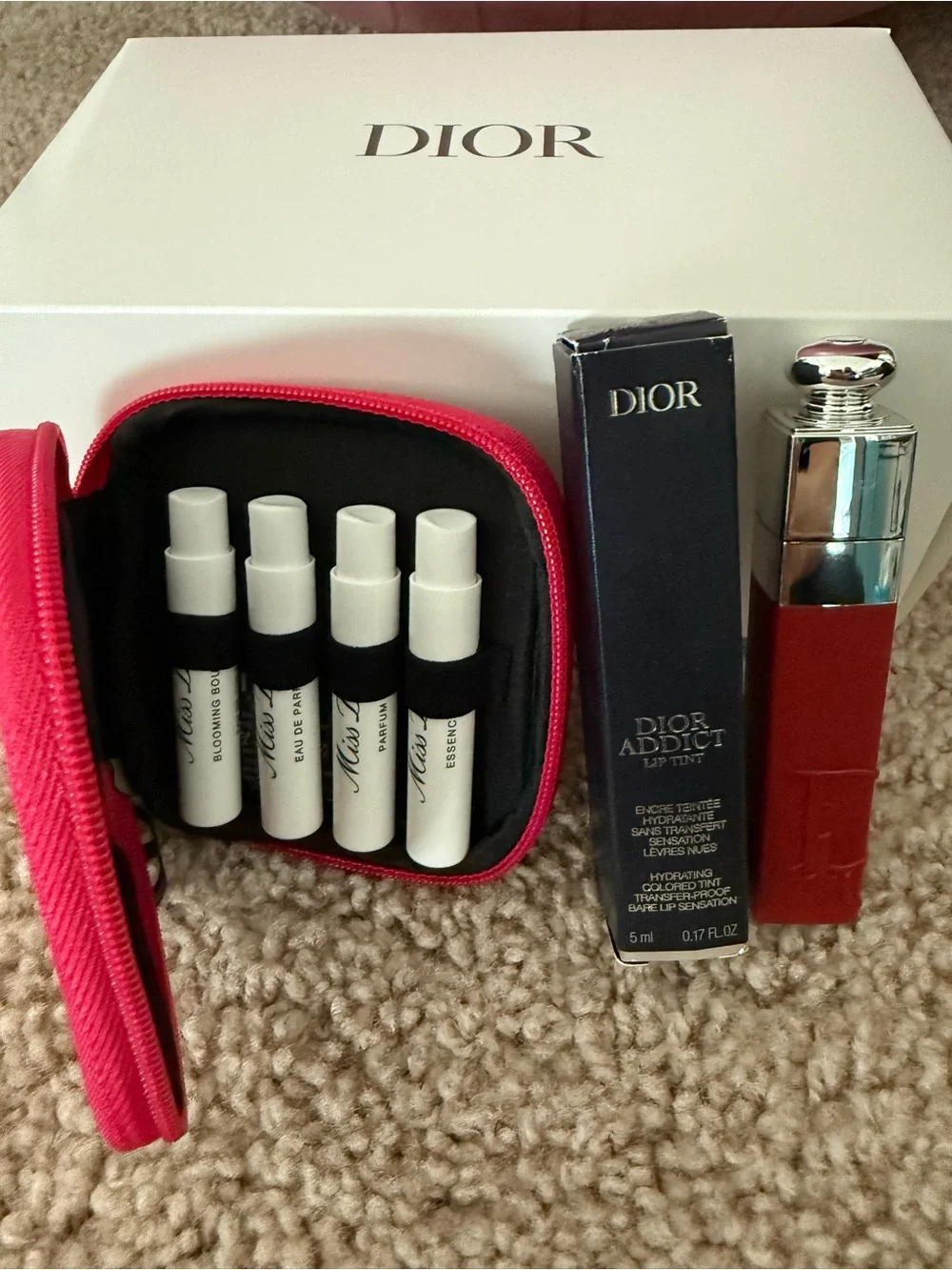 Dior Pink Miss Dior Mini Case with Addict Lip Tint